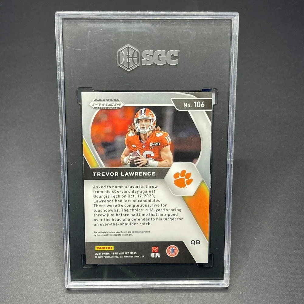 2021 Panini Prizm Draft Picks Trevor Lawrence RC Gem‎ Mint SGC 8.5 Football Card